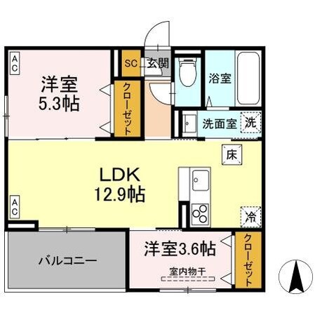 D-ROOM七曲IIの物件間取画像